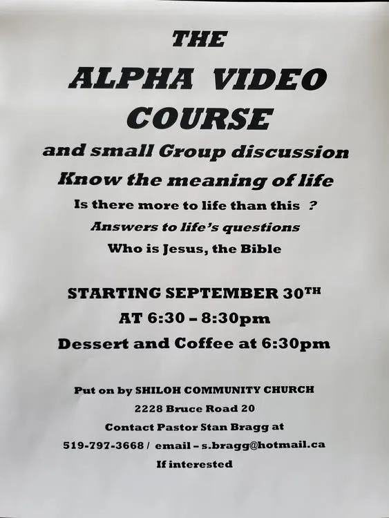 Shiloh Community Church Alpha Video Course bulletin